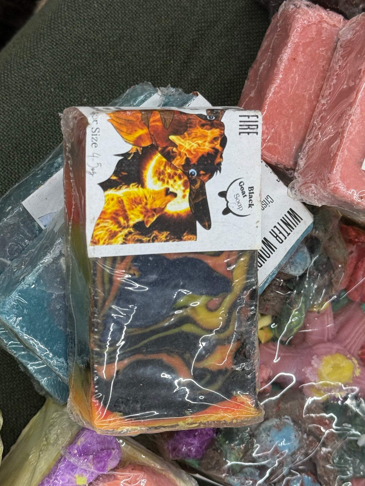 Wolf on fire bar soap