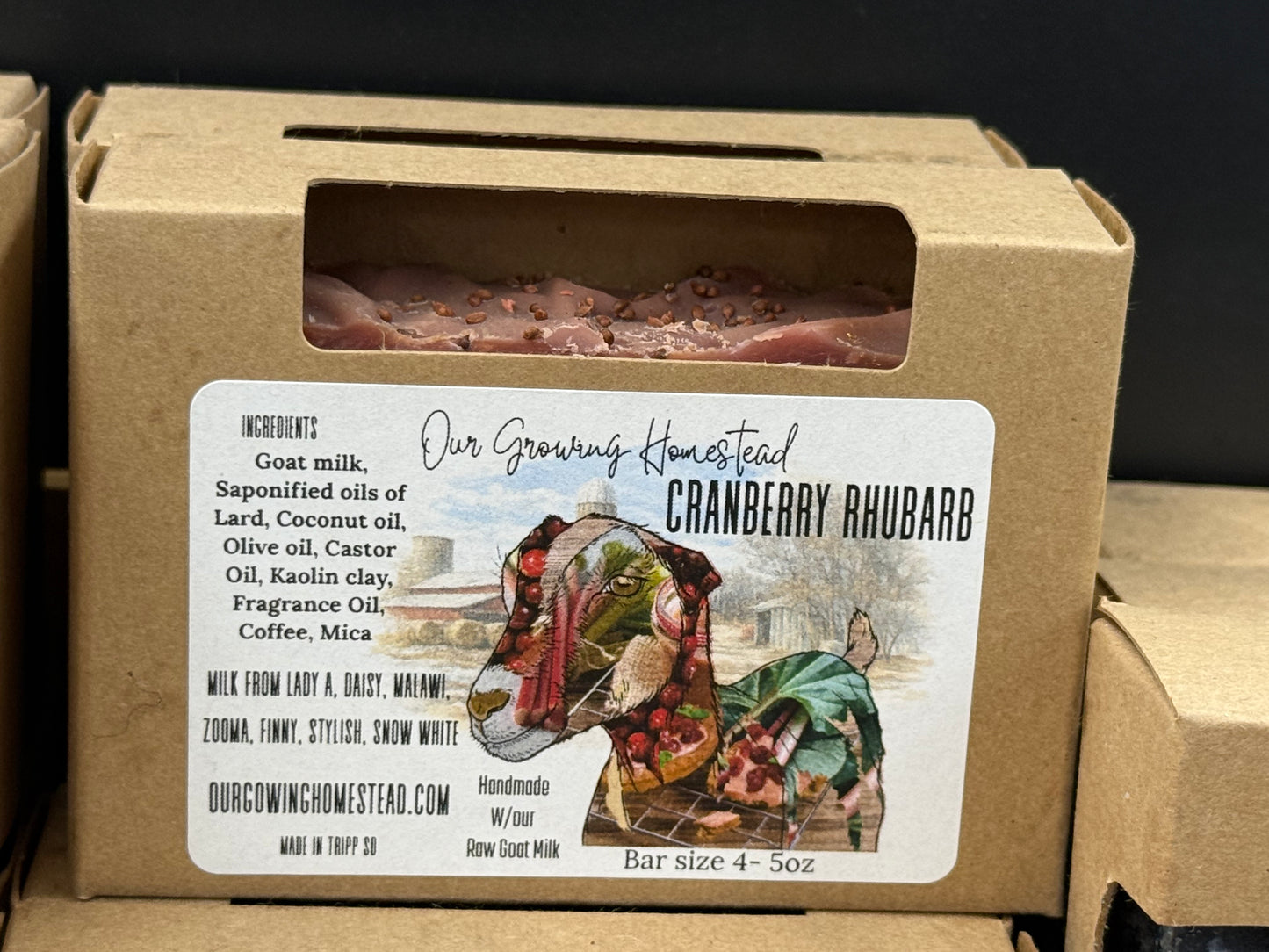 Cranberry rhubarb bar soap